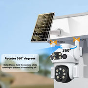 Caméra de Sécurité 4G Solaire Extérieure Sans Fil – Double Objectif 2K